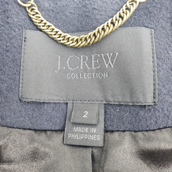 J. Crew Collection Leather Trim Wool Pea Coat - Picture 10 of 12